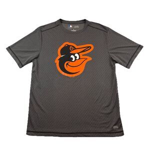 Baltimore Orioles MLB Geometric All Over Print T Shirt Mens L Gray TX3 Cool NWOT